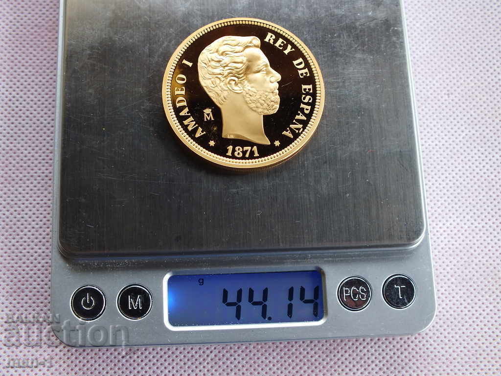 Auction Spain 100 pesetas 1871 Auction Spain 100 pesetas 1871