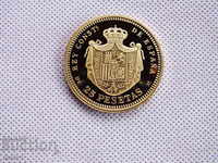 Spain 25 pesetas 1876