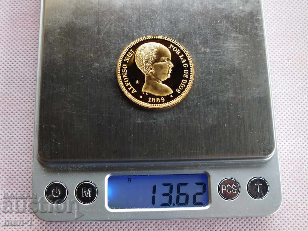 Auction Spain 20 pesetas 1889 Auction Spain 20 pesetas 1889