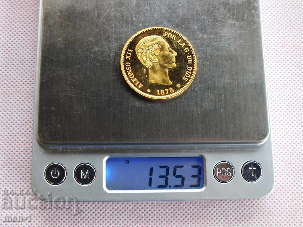 Auction  Spain 10 pesetas 1878