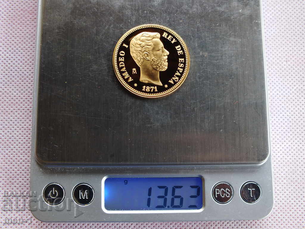 Licitație Spania 25 pesetas 1871