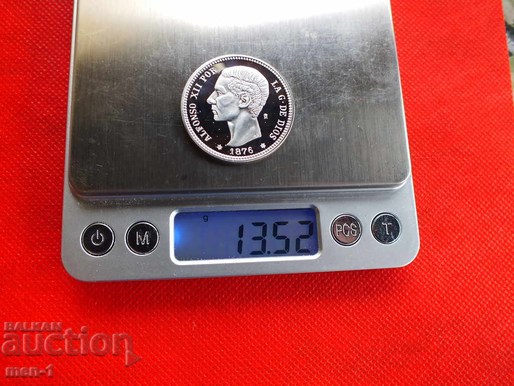 Auction Spain 1 peseta 1876 Auction Spain 1 peseta 1876