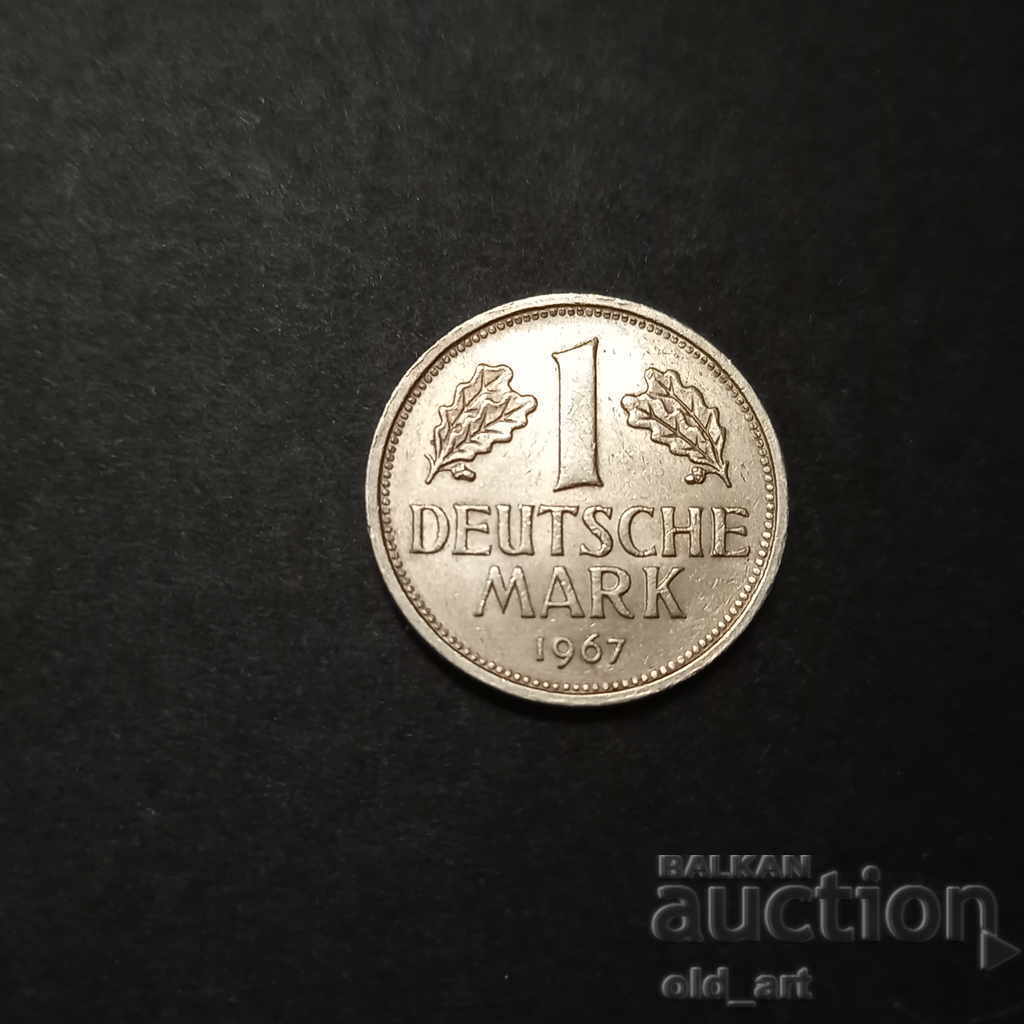 Монета - Германия, 1 марка 1967 г., J