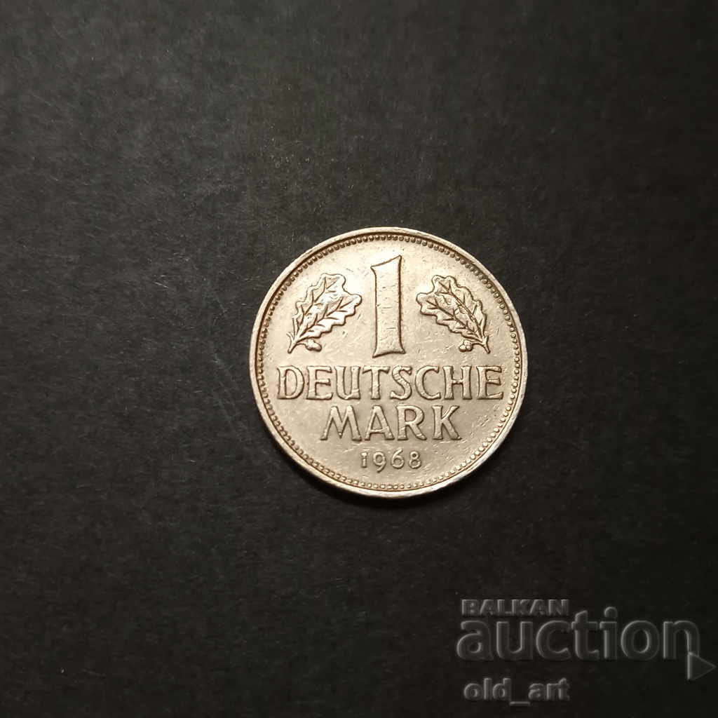 Monedă - Germania, 1 marcă 1968, D, rară