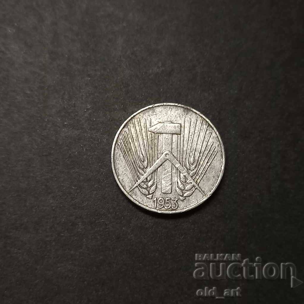 Coin - GDR, 5 Pfennig 1953, E with price 5.00 BGN | € 2.56 Coin - GDR, 5 Pfennig 1953, E with price 5.00 BGN | € 2.56