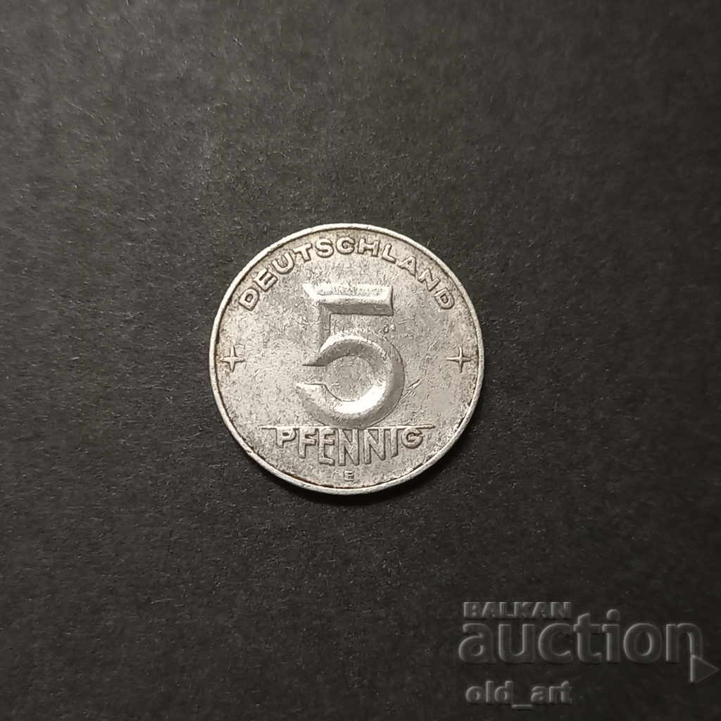 Coin - GDR, 5 Pfennig 1953, E Coin - GDR, 5 Pfennig 1953, E