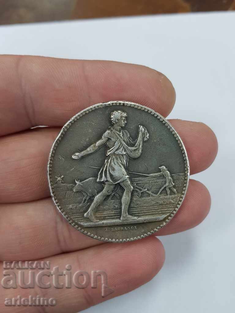 Auction Rare Silver French Table Medal Agriculture Auction Rare Silver French Table Medal Agriculture