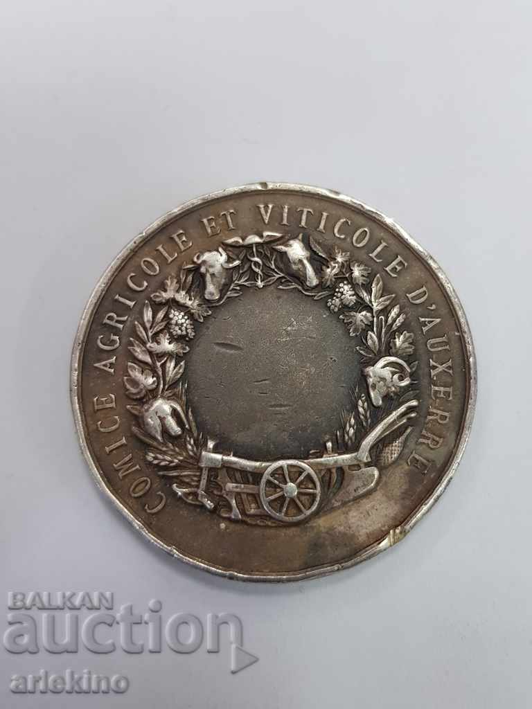 Delivery of Rare Silver French Table Medal Agriculture Delivery of Rare Silver French Table Medal Agriculture