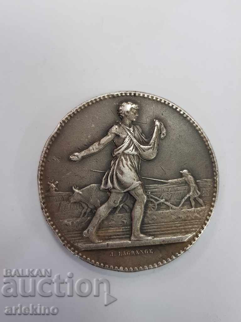 Rare Silver French Table Medal Agriculture Rare Silver French Table Medal Agriculture