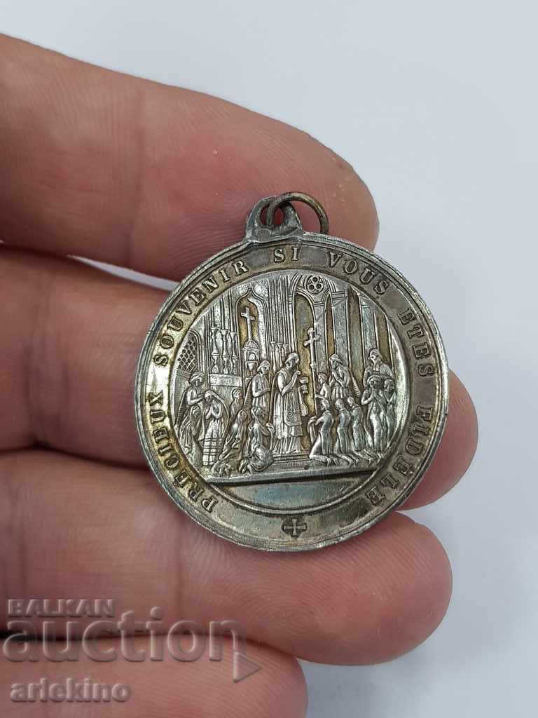 Σπάνιο ασημένιο ευρωπαϊκό θρησκευτικό μετάλλιο 1874 με τιμή 55.00 BGN | € 28.12 Σπάνιο ασημένιο ευρωπαϊκό θρησκευτικό μετάλλιο 1874 με τιμή 55.00 BGN | € 28.12