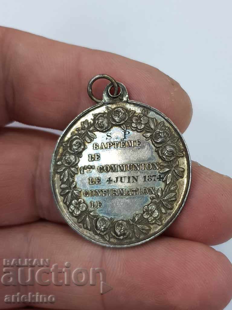 Delivery of Rare Silver European Religious Medal 1874