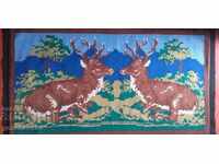 Large wall hanging "Deer" embroidery