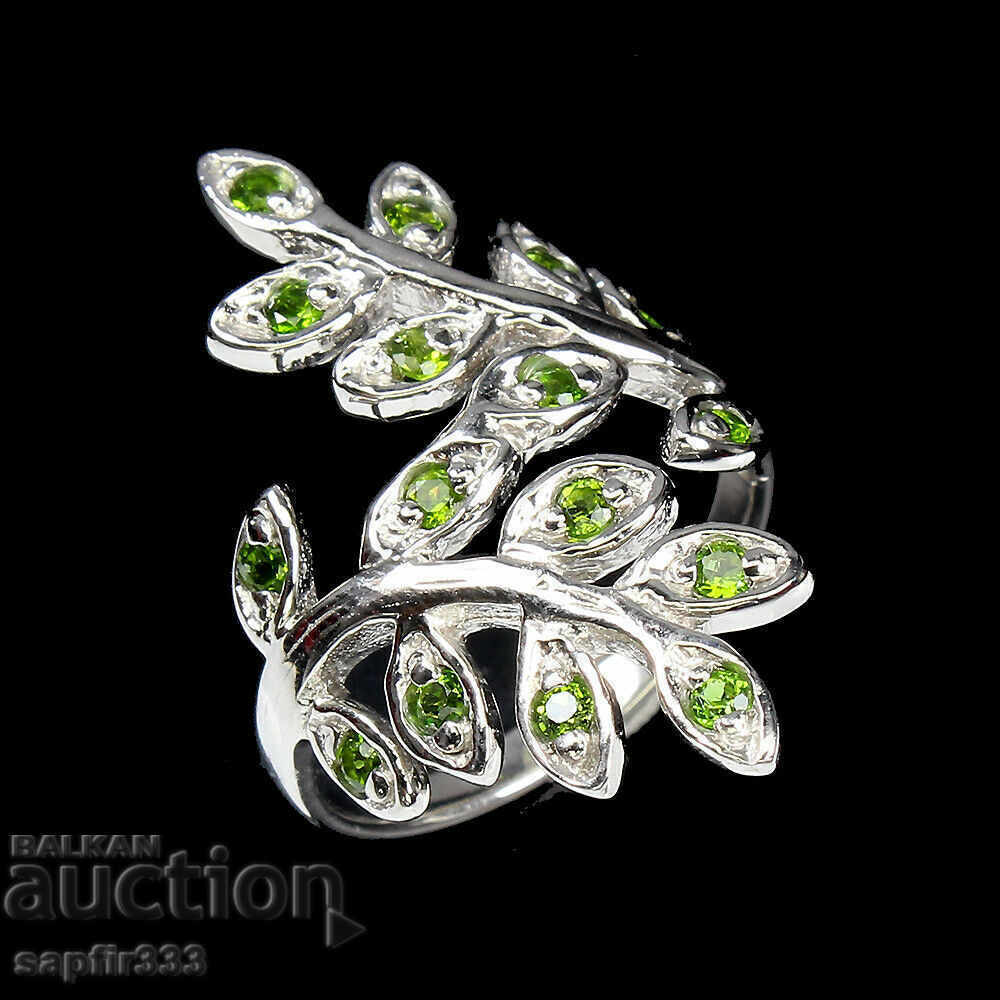 STYLISH DESIGNER RING "BRANCHES" WITH CHROME DIOPSIDES with price 102.00 BGN | € 52.15 STYLISH DESIGNER RING "BRANCHES" WITH CHROME DIOPSIDES with price 102.00 BGN | € 52.15