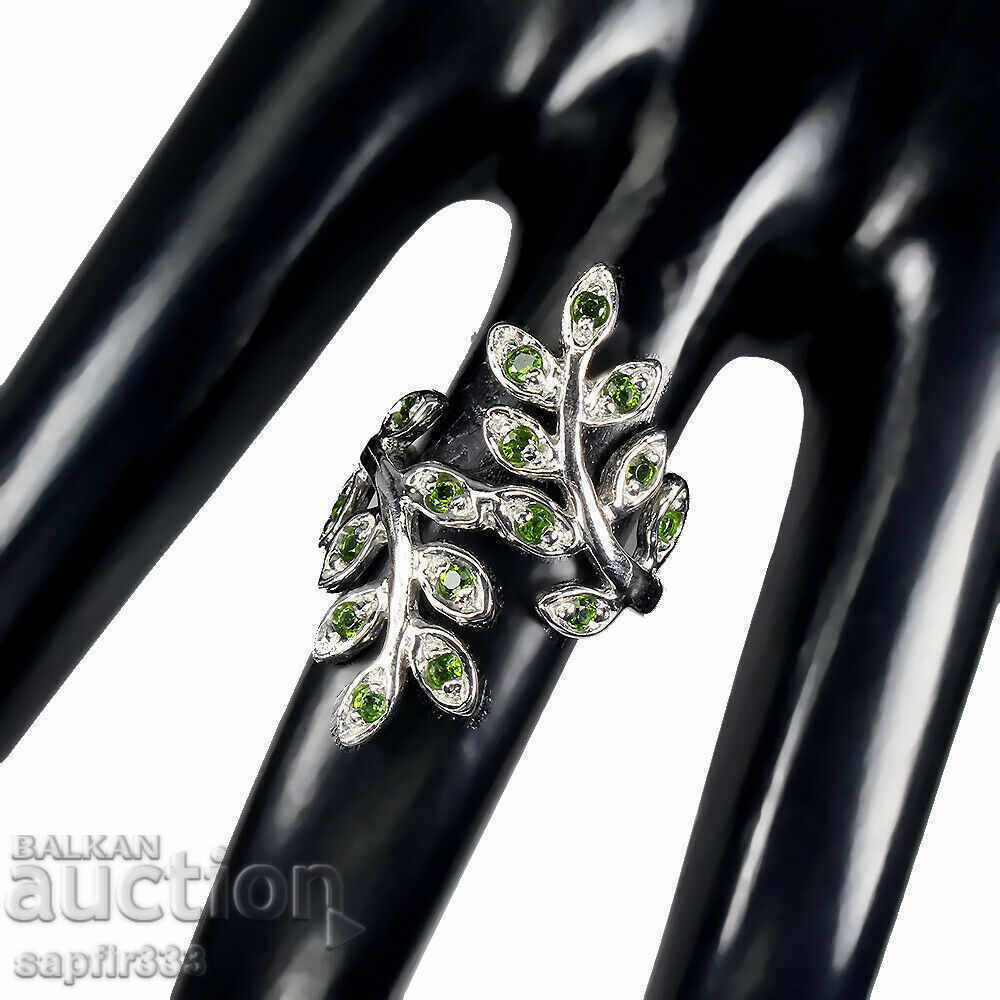 Auction STYLISH DESIGNER RING "BRANCHES" WITH CHROME DIOPSIDES Auction STYLISH DESIGNER RING "BRANCHES" WITH CHROME DIOPSIDES