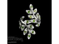 STYLISH DESIGNER RING "BRANCHES" WITH CHROME DIOPSIDES