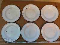 SET OF 6 ENAMELED SOC. BUY, PLATE WITH MARKING