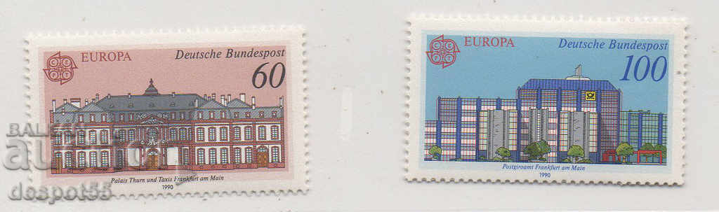 1990. Германия. Европа. Пощенски сгради.