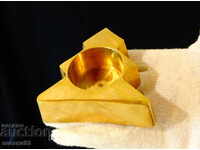 Бронзов свещник елха 270 гр.,позлата