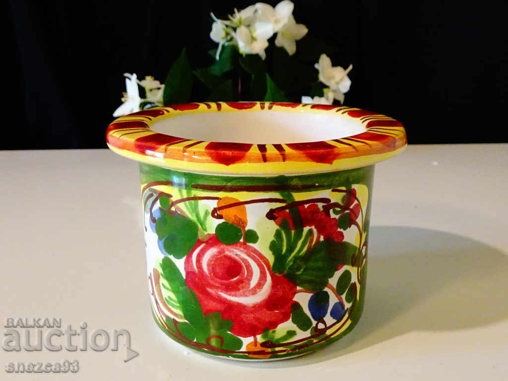 German ceramic pot, hand-painted German ceramic pot, hand-painted
