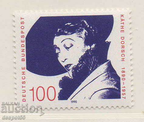 1990 Германия. 100 г. от рождението на Käthe Dorsch, актриса