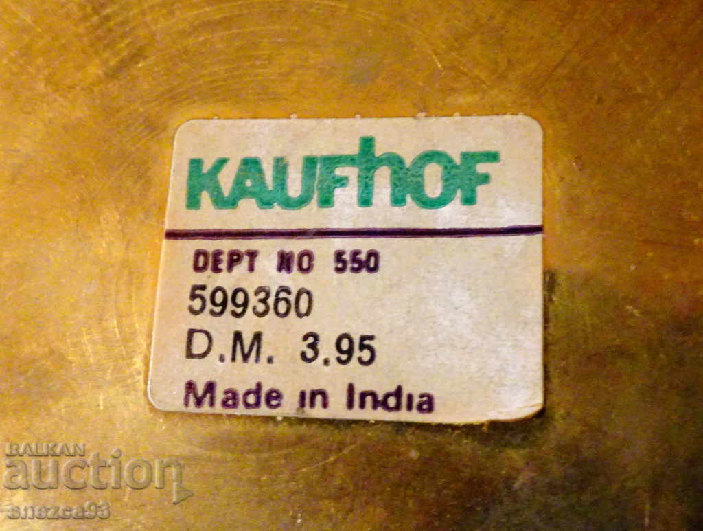 Auction  Bronze plate, cellular enamel Peacock.