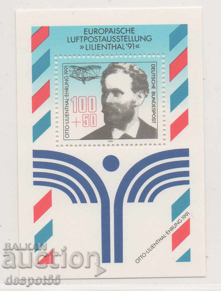 1991. Germany. Exhibition of air. mail "LILIENTHAL '91". Block