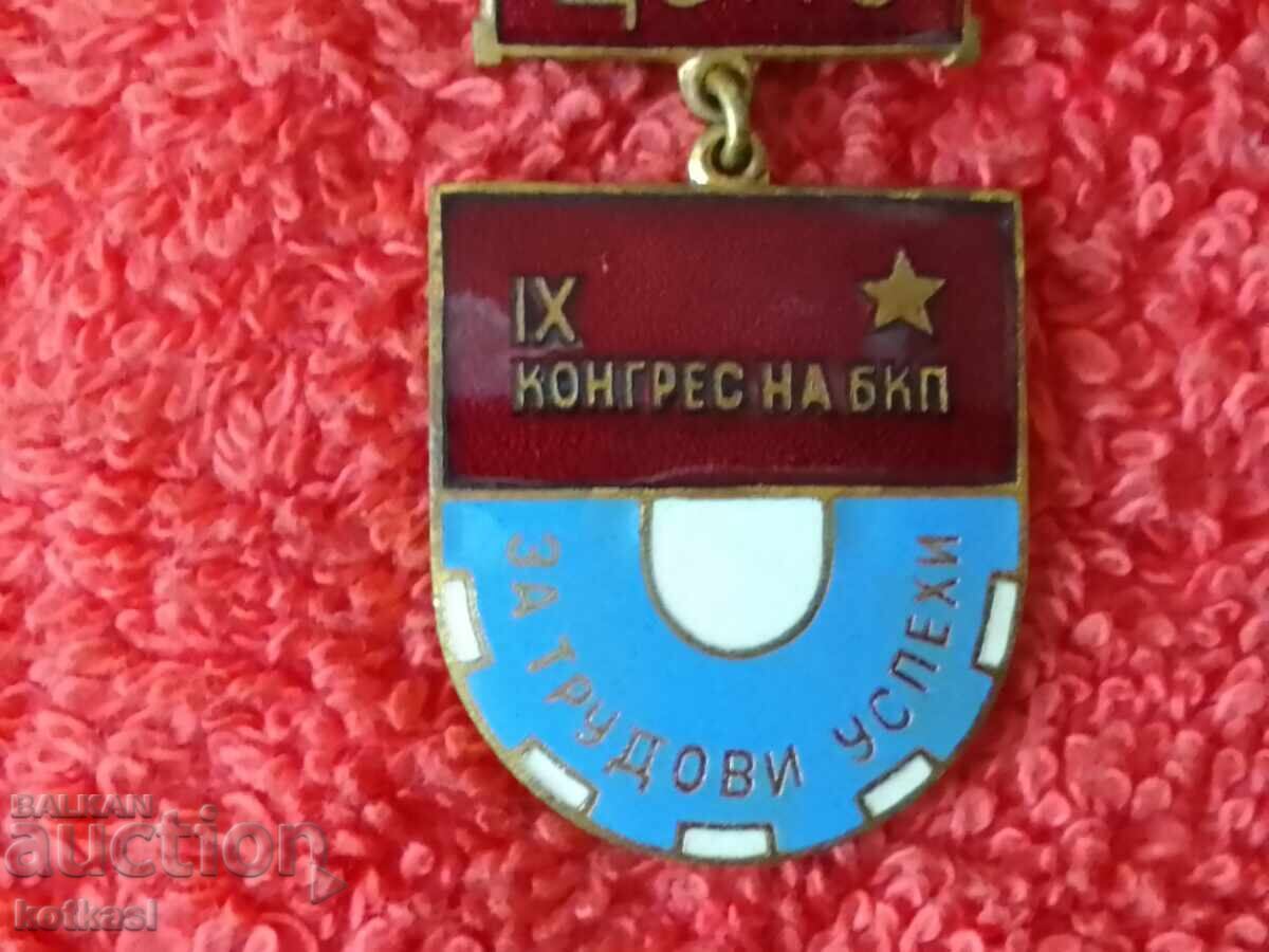 Auction  Old social badge CSPS IX CONGRESS OF THE BKP FOR ACTIVE