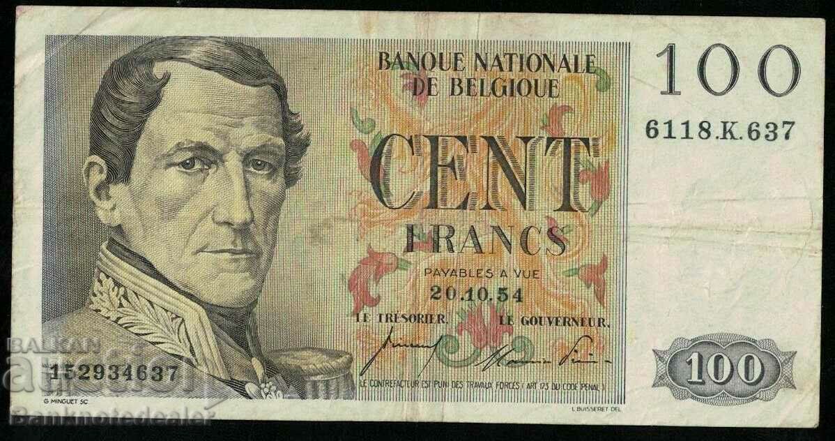 Belgia 100 franci 1954 Alegeți 129b Ref 4637