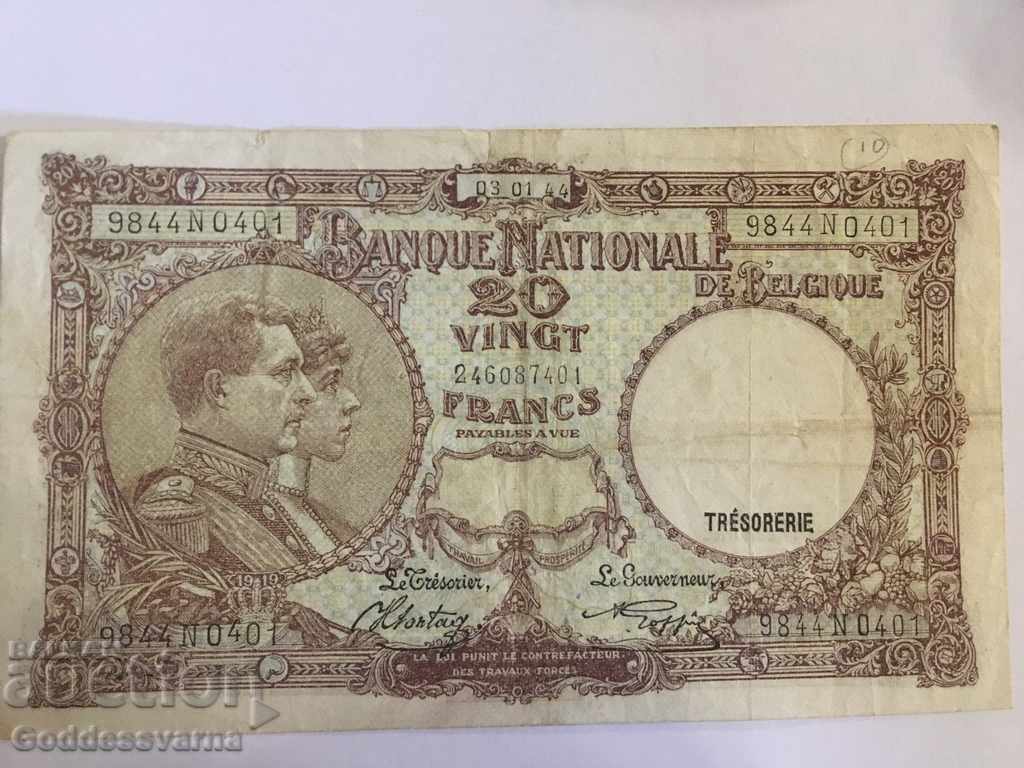 Belgium 20 Francs 1944 Ref 00401