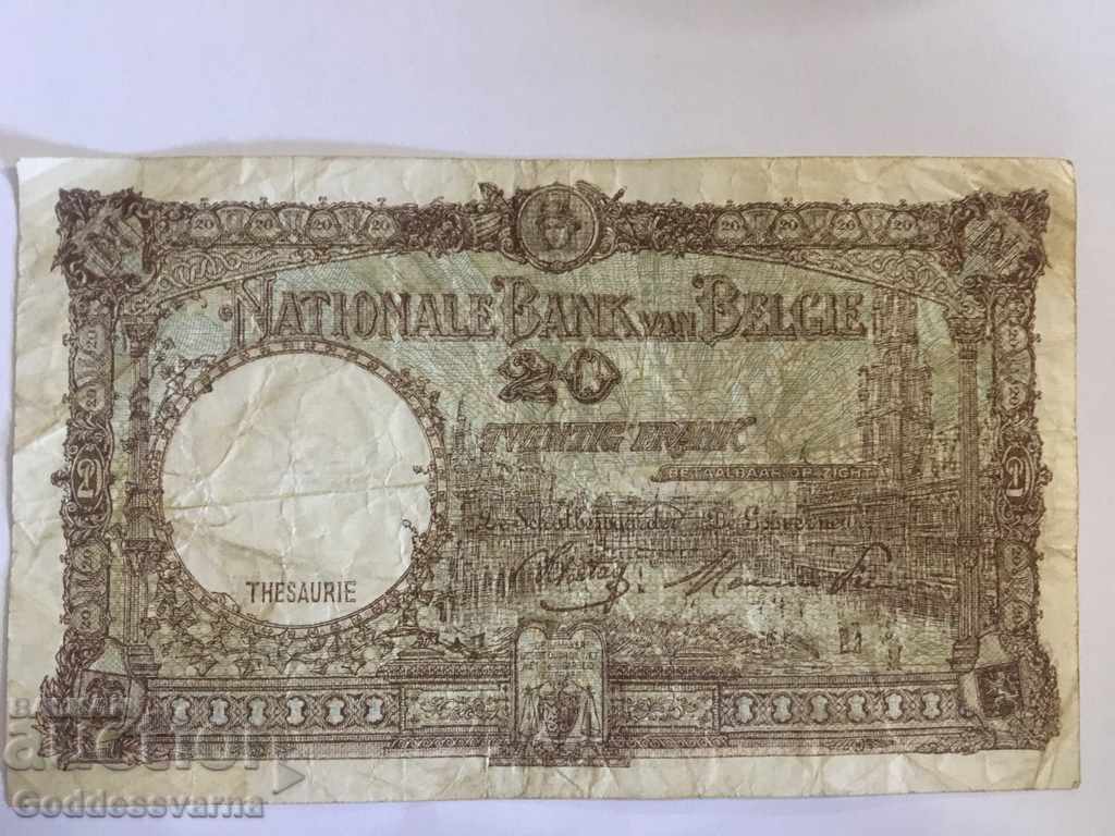 Belgium 20 Francs 1944 Ref 0890 with price 25.00 BGN | € 12.78 Belgium 20 Francs 1944 Ref 0890 with price 25.00 BGN | € 12.78