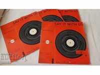 Gramophone record - medium format - English course 4 pcs.