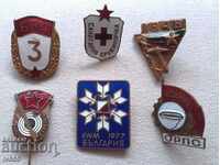 FOR SALE LOT OF 6 OLD RARE BULGARIAN ENAMEL BADGES