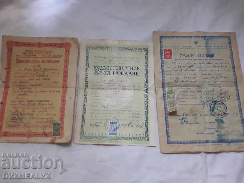 Lot of communist certificates, stamps