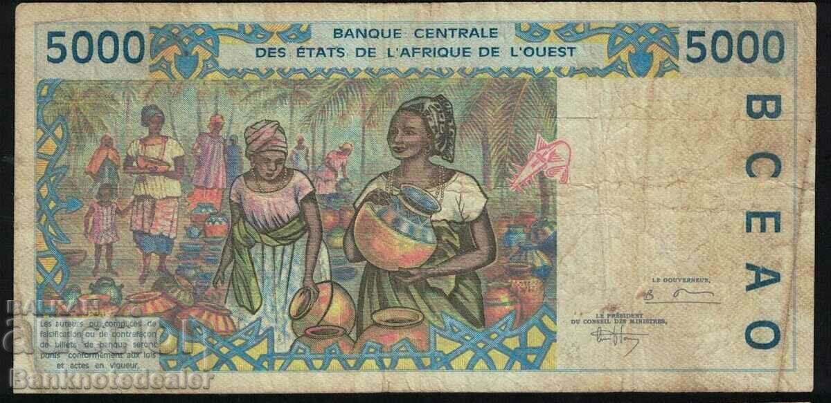 West Africa States 5000 Francs 1995 Pick 113ad Ref 8369 with price 25.00 BGN | € 12.78 West Africa States 5000 Francs 1995 Pick 113ad Ref 8369 with price 25.00 BGN | € 12.78