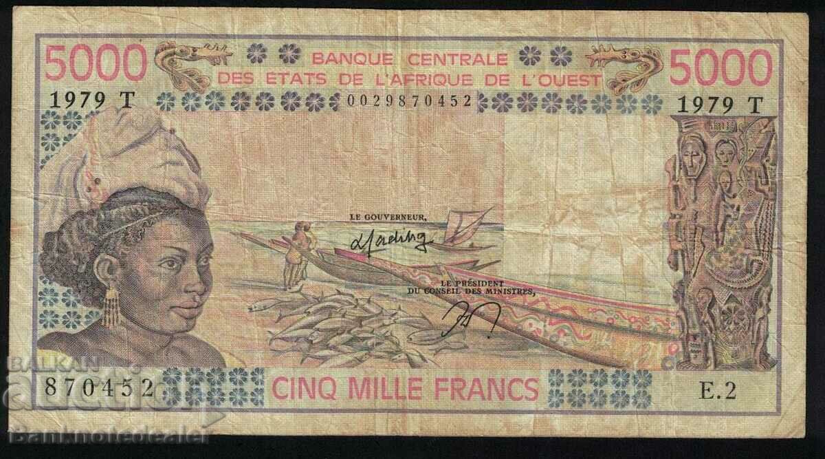 Δυτική Αφρική States 5000 Francs 1979 Επιλογή 108ac Ref 0452