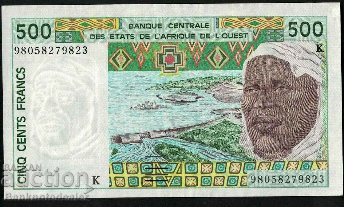 West Africa States Senegal 500 Francs 1997 Pick 110ah