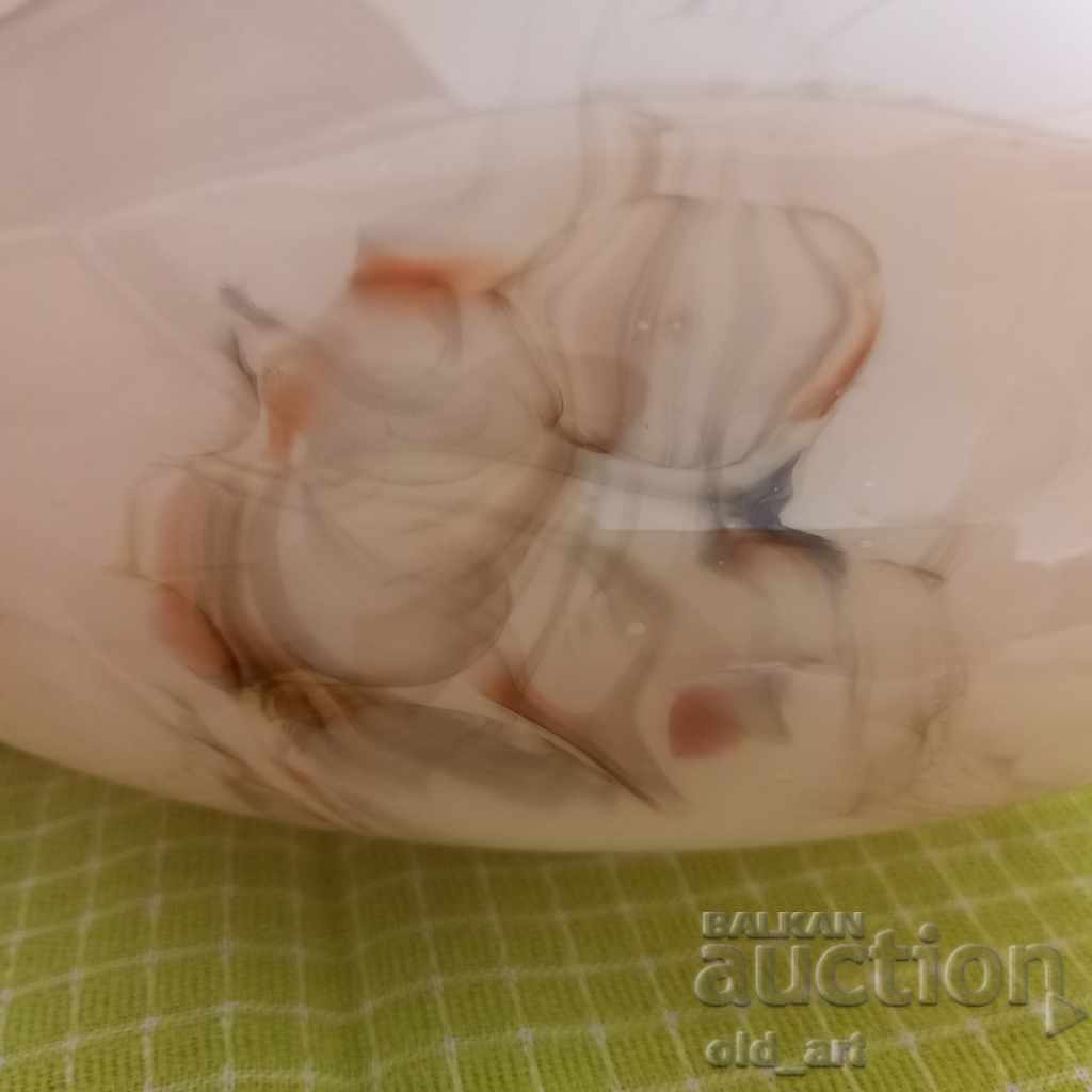 Auction  Antique large ceiling lamp, frosted glass