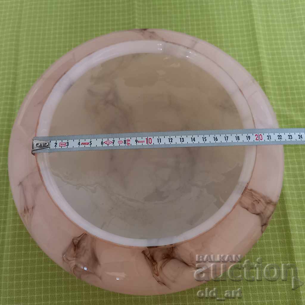 Antique large ceiling lamp, frosted glass - 5