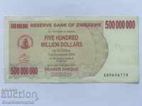 Zimbabwe 500 Million Dollars 2008 Pick 60 Ref 6778