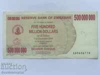 Zimbabwe 500 Million Dollars 2008 Pick 60 Ref 6778