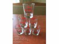 GLASS GLASS COMPANY ADVERTISING FOR ALCOHOL LARGE-6 PCS