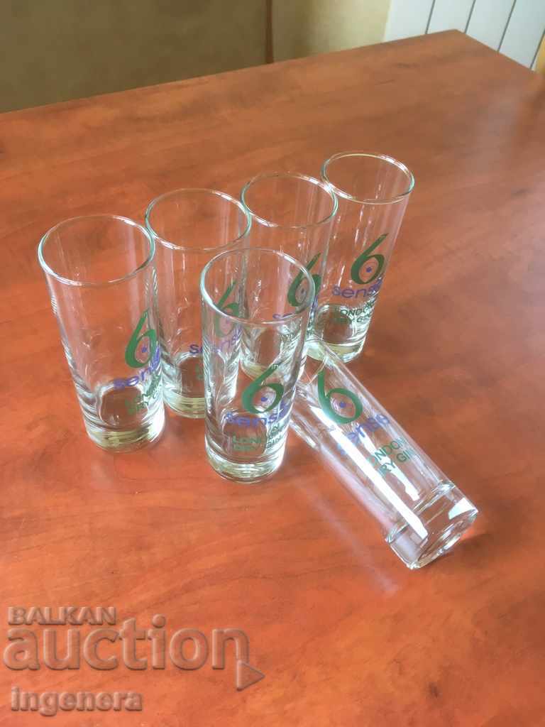GLASSES GLASS FOR GIN GLASS COMPANY SIGN-6 PCS №2