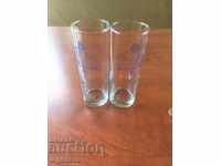 CUP GLASSES GLASS FOR WATER ADVERTISING-2 PCS