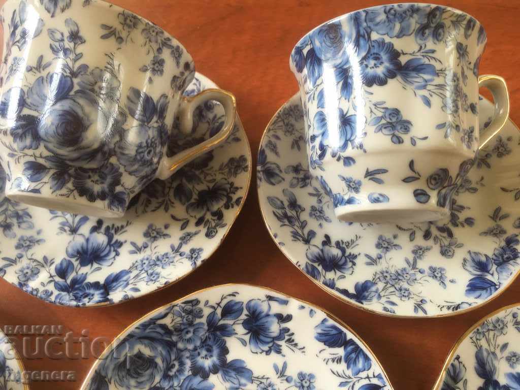 PORCELAIN GERMANY FOR COFFEE-2 CUPS AND 4 PLATES - 5 PORCELAIN GERMANY FOR COFFEE-2 CUPS AND 4 PLATES - 5