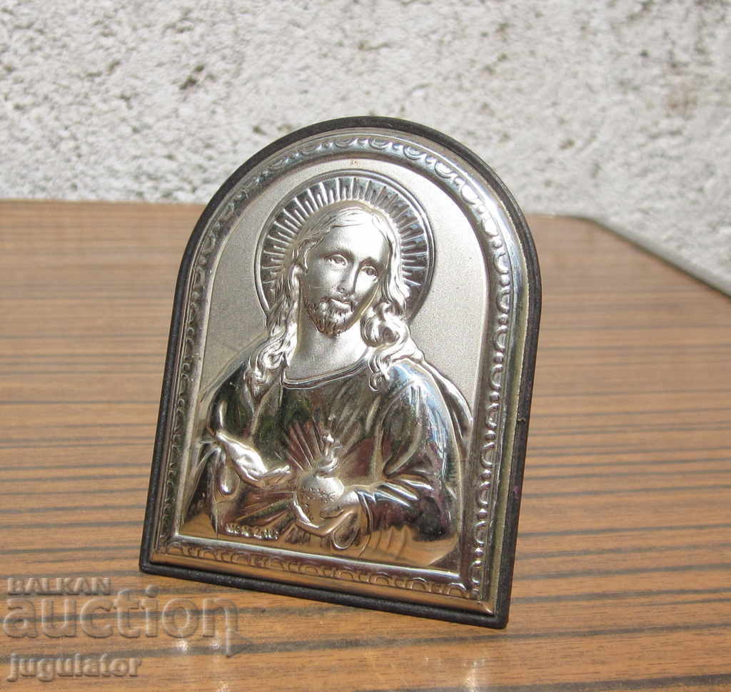 Auction  marked silver table home icon Jesus Christ