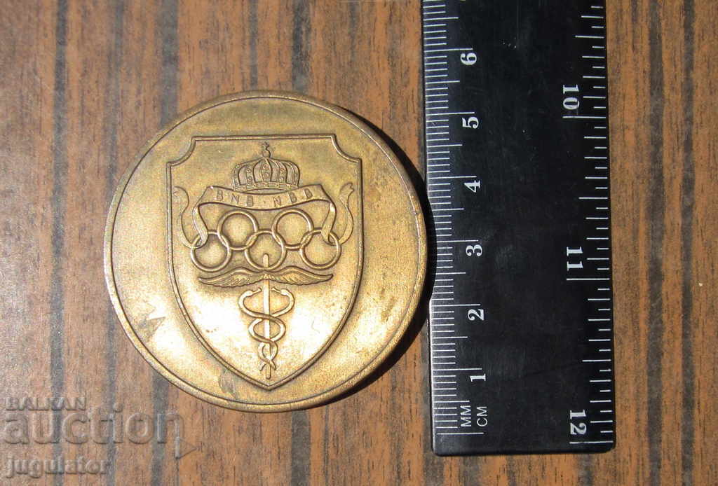 old medical bronze medal plaque sign - 5