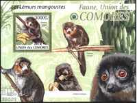 Чист блок Фауна Лемури 2009 от  Коморски острови