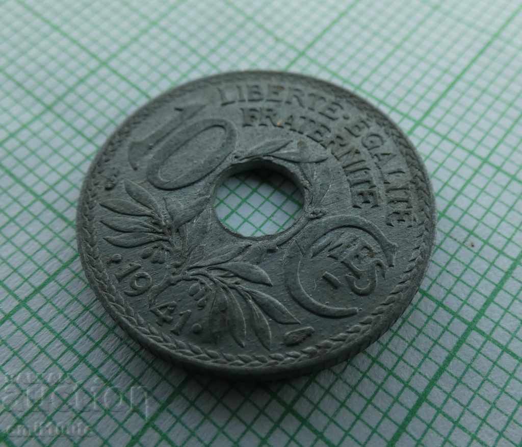 Auction  10 centimes 1941. France zinc