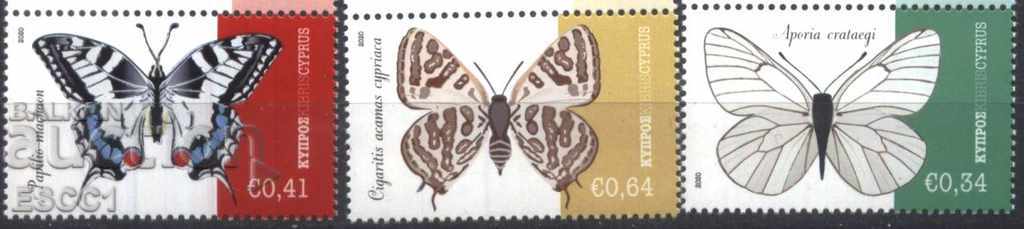 Чисти марки Фауна Пеперуди 2020 от Кипър