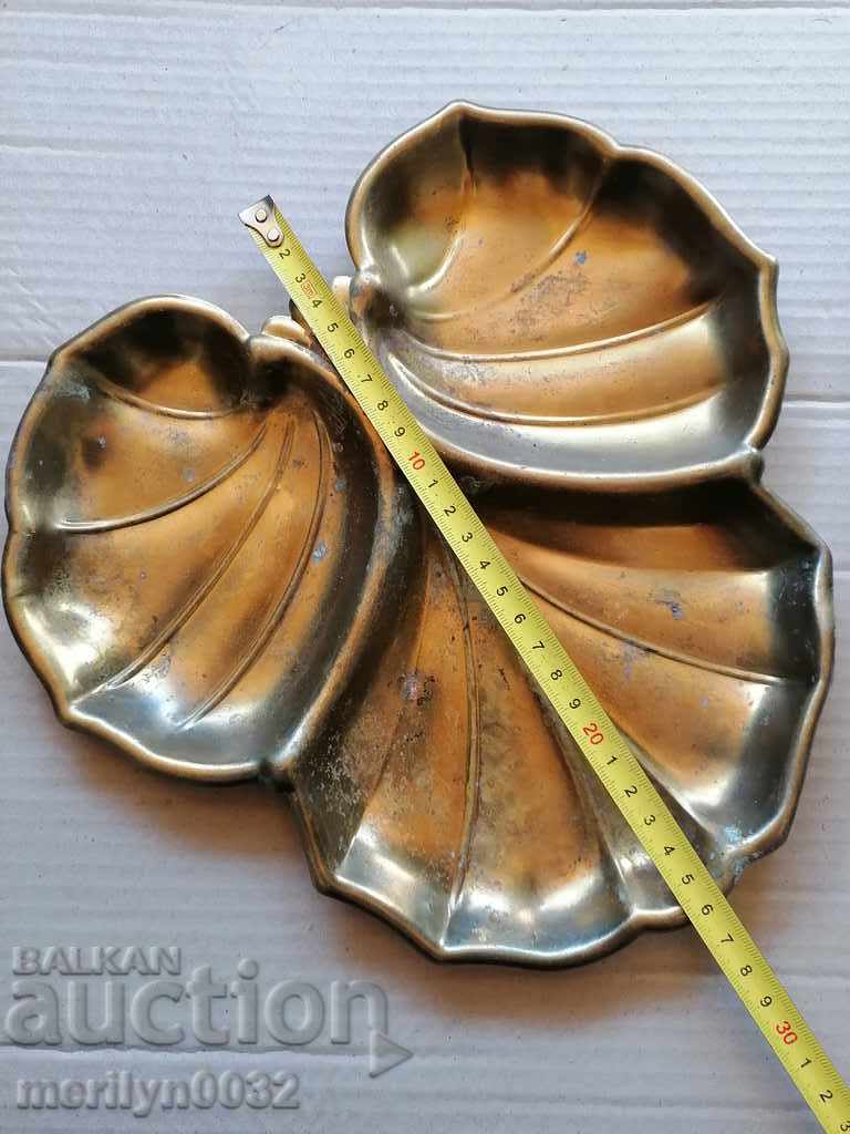 Brass plate for nuts art Deco tray bowl set - 6 Brass plate for nuts art Deco tray bowl set - 6